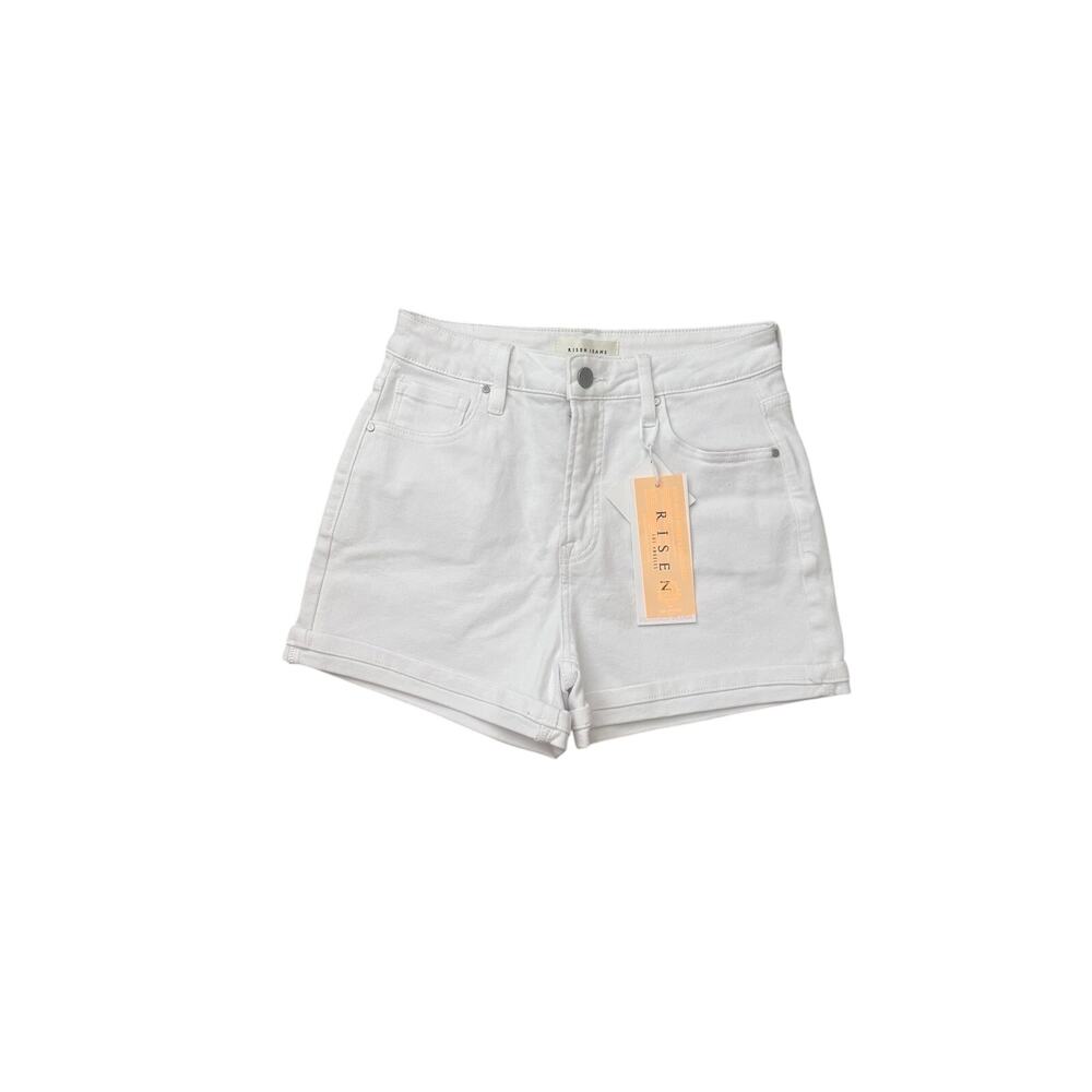 NWT Risen Jeans White Tummy Control High-Rise Denim Shorts Size Medium